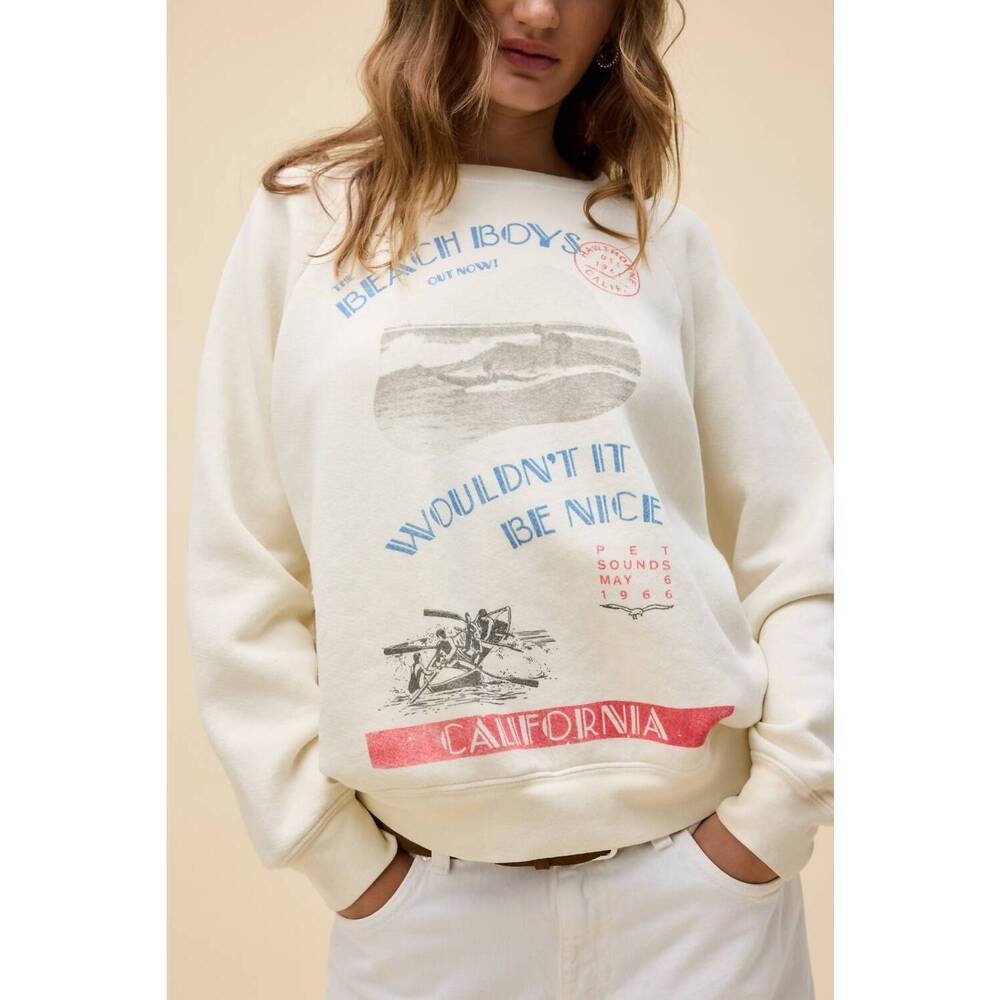 NEW DAYDREAMER beach boys wouldn’t it be nice sweatshirt in white - Picture 3 of 4